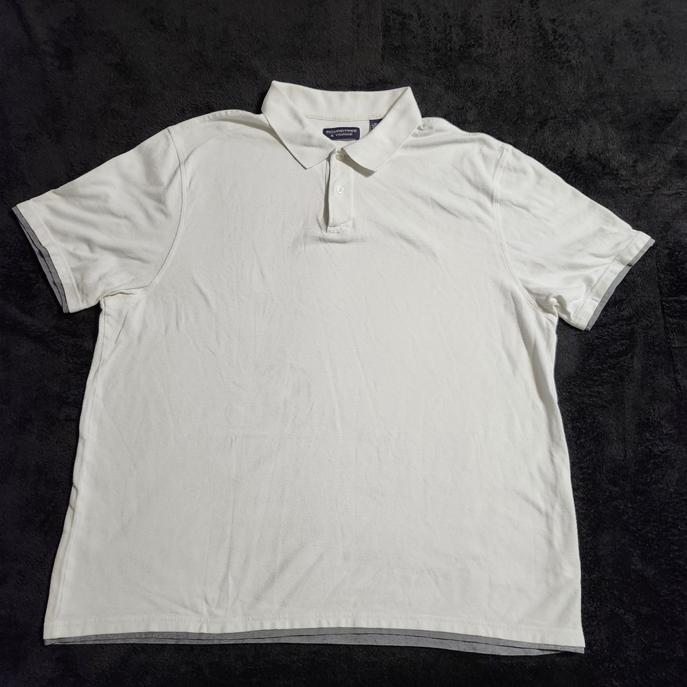 Roundtree & Yorke White Mens Polo Shirt Size XL